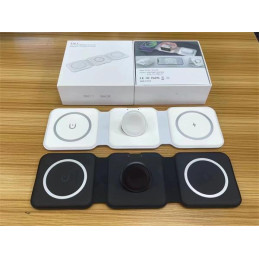 1stCOOL Qi bezdrôtová prenosná nabíjačka 3v1, MagSafe, čierna, USB-C