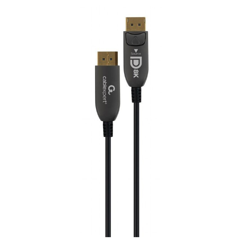 Gembird kábel DisplayPort (M - M), 8K, aktívny, optický (AOC), s Ethernetom, prémiový, 30 m, čierny