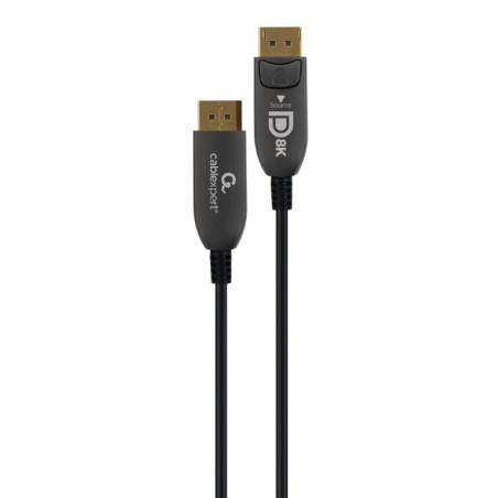 Gembird kábel DisplayPort (M - M), 8K, aktívny, optický (AOC), s Ethernetom, prémiový, 30 m, čierny