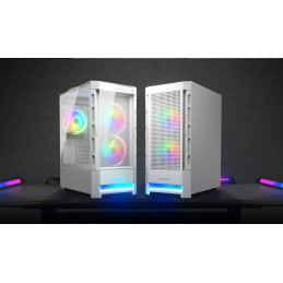 COUGAR PC skříň DUOFACE White Mid Tower Airflow Front Panel TG Left Panel 2 x ARGB 140mm & 1x 120mm Fans
