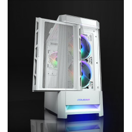 COUGAR PC skříň DUOFACE White Mid Tower Airflow Front Panel TG Left Panel 2 x ARGB 140mm & 1x 120mm Fans