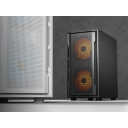 COUGAR PC skříň UNIFACE RGB Black Mini Tower Mesh Front Panel 2x 140mm RGB Fan + 1x 120mm RGB Fan TG Left Panel