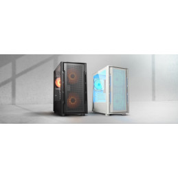 COUGAR PC skříň UNIFACE RGB White Mini Tower Mesh Front Panel 2x 140mm RGB Fan + 1x 120mm RGB Fan TG Left Panel