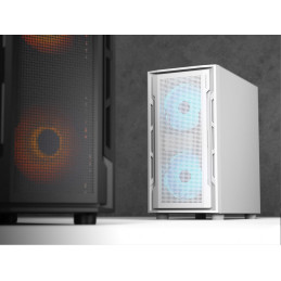 COUGAR PC skříň UNIFACE RGB White Mini Tower Mesh Front Panel 2x 140mm RGB Fan + 1x 120mm RGB Fan TG Left Panel