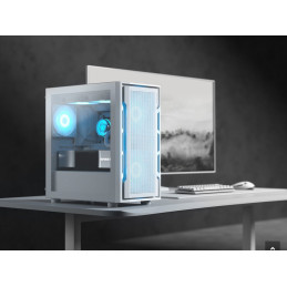 COUGAR PC skříň UNIFACE RGB White Mini Tower Mesh Front Panel 2x 140mm RGB Fan + 1x 120mm RGB Fan TG Left Panel
