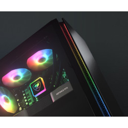 COUGAR PC skříň Purity RGB White Mini Tower TG Front Panel ARGB strip / 1 x ARGB Fan / 3mm TG Left Panel