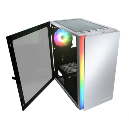 COUGAR PC skříň Purity RGB White Mini Tower TG Front Panel ARGB strip / 1 x ARGB Fan / 3mm TG Left Panel