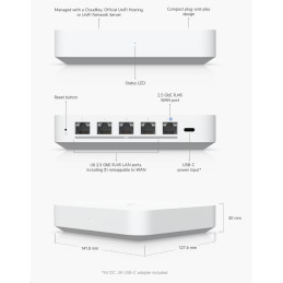 Ubiquiti UniFi Gateway MAX (UXG-Max) - kompaktní brána s funkcí Routeru, WAN 2.5 GbE, 4x LAN 2.5 GbE, Bluetooth