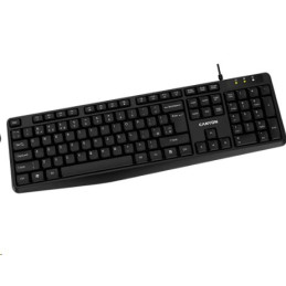 CANYON klasická USB klávesnice, omývatelná, černá, RU layout/Cyrilice, černá