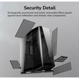 COUGAR PC skříň FV270 White Mid tower tempered curved glass perimeter quick detachable air filters up to 9 fans
