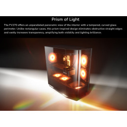 COUGAR PC skříň FV270 Black Mid tower tempered curved glass perimeter quick detachable air filters up to 9 fans