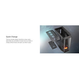 COUGAR PC skříň FV270 Black Mid tower tempered curved glass perimeter quick detachable air filters up to 9 fans