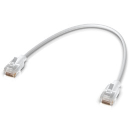 Ubiquiti UniFi Etherlighting Patch Cable 0,15m (UACC-Cable-Patch-EL-0.15M-W) - 0,15m, Cat.6, 2.5Gbps, bílý