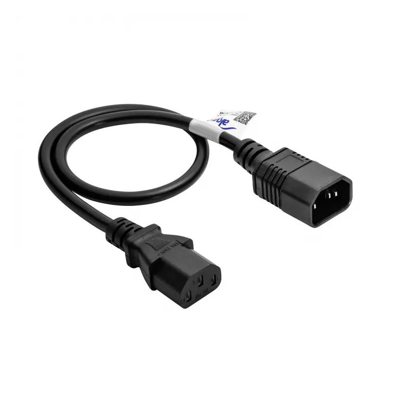 Akyga kabel prodlužovací napájecí k PC, 250V, IEC C13 / C14, 0,5m