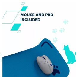 CANYON Kitty edice HSET-W6, bezdrátový SET CS klávesnice + optická myš + ochranné pouzdro + podložka, růžová