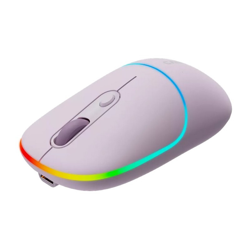 CANYON myš optická bezdrátová MW-22, RGB, 800/1200/1600 dpi, 4 tl, BT+2,4GHz, baterie 650mAh, pearl rose