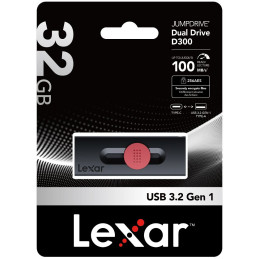 Lexar flash disk 32GB - Dual Type D300 USB-C & USB-A 3.2 (čtení až 100MB/s)