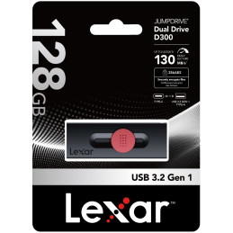 Lexar flash disk 128GB - Dual Type D300 USB-C & USB-A 3.2 (čtení až 130MB/s)