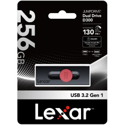 Lexar flash disk 256GB - Dual Type D300 USB-C & USB-A 3.2 (čtení až 130MB/s)