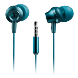 CANYON stereo sluchátka CEP-3 Jazzy s mikrofonem, kovová, 1.2m, modrozelená