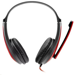 CANYON headset HSC-1, lehký, 3,5 mm jack TRRS, černo-červená