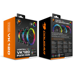 COUGAR ventilátor VORTEX VK 120 ARGB (3pack) 120mm hydro dynamic bearings, lightning & power management