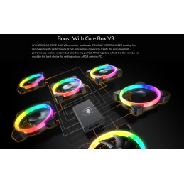 COUGAR ventilátor VORTEX VK 120 ARGB (3pack) 120mm hydro dynamic bearings, lightning & power management