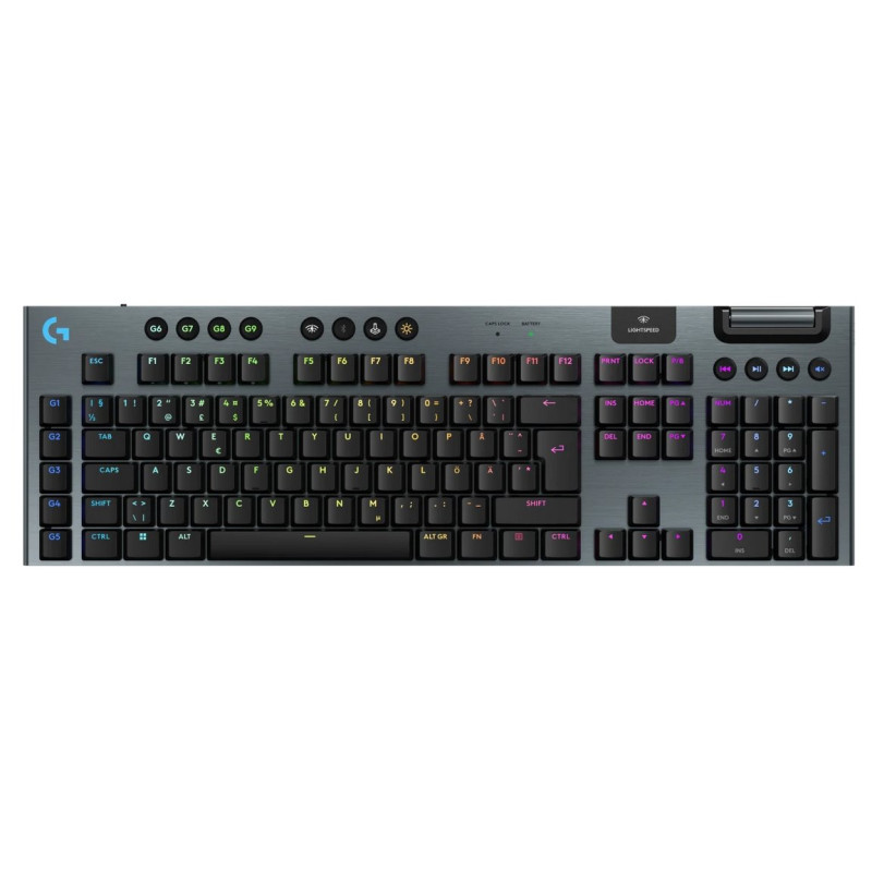 Logitech G915 X LIGHTSPEED Low-Profile Wireless Gaming Keyboard - CLICKY - BLACK - US - 2.4GHZ/BT - USB-C - EMEA