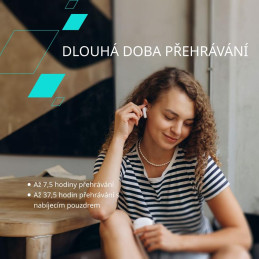 Bezdrátová stereo sluchátka True Wireless TWS-5 modrá