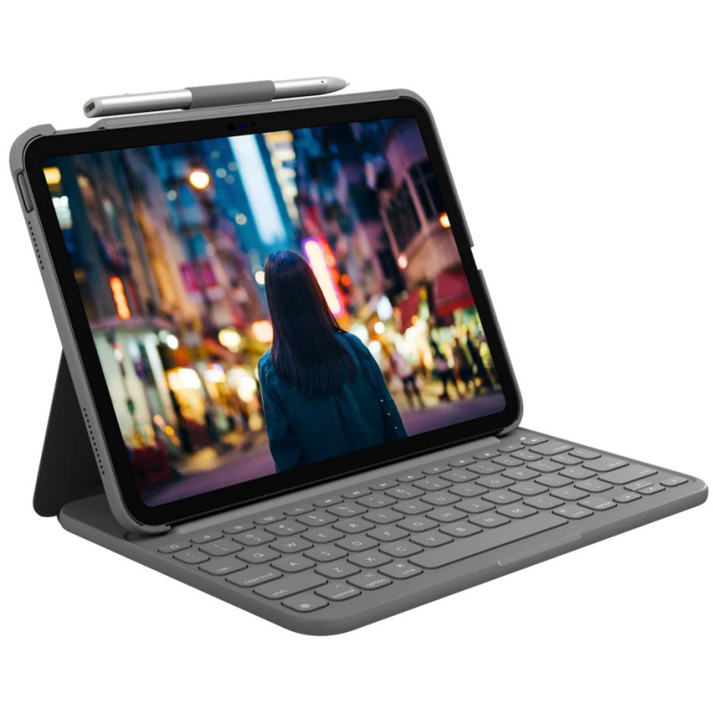 Logitech Slim Folio for iPad (10th gen a A16) - GREY - UK - INTNL