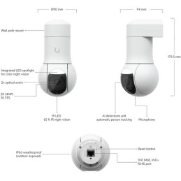Ubiquiti UniFi Protect G5 PTZ – kompaktní PTZ kamera, bílá