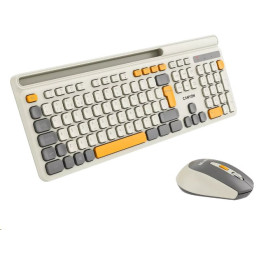 CANYON HSET-W5 bezdrátový SET CS klávesnice + optická myš, 2,4 Ghz, 105 kláves, béžový