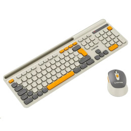 CANYON HSET-W5 bezdrátový SET CS klávesnice + optická myš, 2,4 Ghz, 105 kláves, béžový