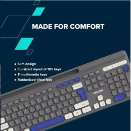 CANYON HSET-W5 bezdrátový SET CS klávesnice + optická myš, 2,4 Ghz, 105 kláves, béžový