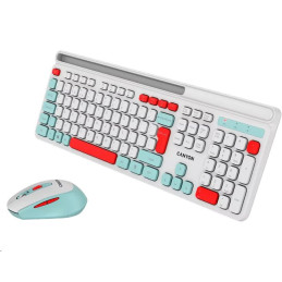 CANYON HSET-W5 bezdrátový SET CS klávesnice + optická myš, 2,4 Ghz, 105 kláves, bílý