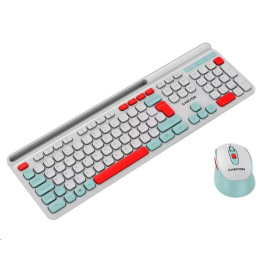 CANYON HSET-W5 bezdrátový SET CS klávesnice + optická myš, 2,4 Ghz, 105 kláves, bílý
