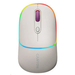 CANYON myš optická bezdrátová MW-22, RGB, 800/1200/1600 dpi, 4 tl, BT+2,4GHz, baterie 650mAh, rice