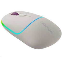 CANYON myš optická bezdrátová MW-22, RGB, 800/1200/1600 dpi, 4 tl, BT+2,4GHz, baterie 650mAh, rice