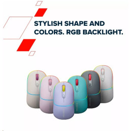 CANYON myš optická bezdrátová MW-22, RGB, 800/1200/1600 dpi, 4 tl, BT+2,4GHz, baterie 650mAh, rice