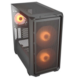 COUGAR PC skříň MX600 Black Mini Tower Mesh Front Panel 2 x 160mm + 1 x 120mm Fans TG Left Panel