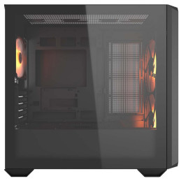 COUGAR PC skříň MX600 Black Mini Tower Mesh Front Panel 2 x 160mm + 1 x 120mm Fans TG Left Panel