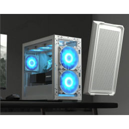 COUGAR PC skříň MX600 Black Mini Tower Mesh Front Panel 2 x 160mm + 1 x 120mm Fans TG Left Panel