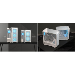 COUGAR PC skříň MX600 Black Mini Tower Mesh Front Panel 2 x 160mm + 1 x 120mm Fans TG Left Panel