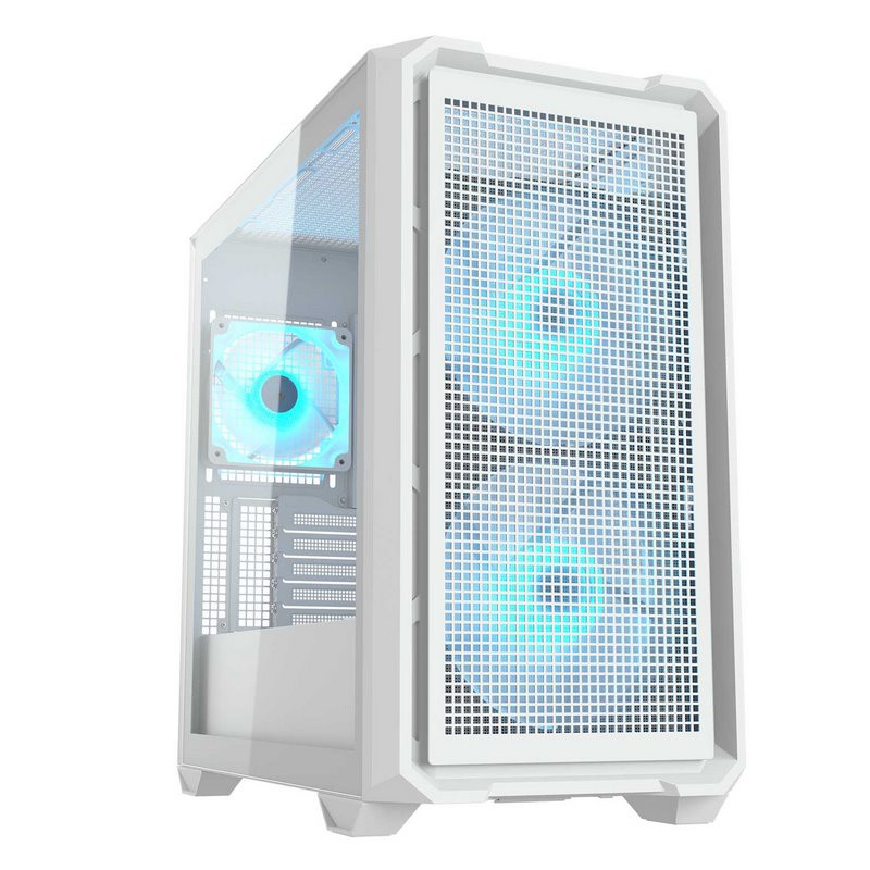 COUGAR PC skříň MX600 White Mini Tower Mesh Front Panel 2 x 160mm + 1 x 120mm Fans TG Left Panel