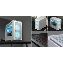 COUGAR PC skříň MX600 White Mini Tower Mesh Front Panel 2 x 160mm + 1 x 120mm Fans TG Left Panel