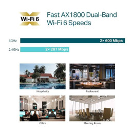 AX1800 Ceiling Mount Dual-Band Wi-Fi 6 Access Point PORT:1× Gigabit RJ45 Port SPEED:574Mbps at 2.4 GHz + 1201 Mbps at
