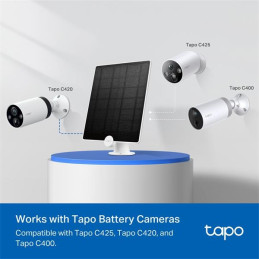 Tapo Solar Panel SPEC: 5.2V 4.5W FEATURE: Non-Stop Power, Works with Tapo Battery Camera, 4m Charging Cable, 360° Adjust