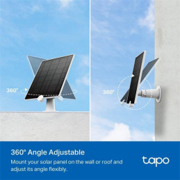 Tapo Solar Panel SPEC: 5.2V 4.5W FEATURE: Non-Stop Power, Works with Tapo Battery Camera, 4m Charging Cable, 360° Adjust
