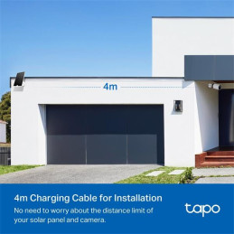 Tapo Solar Panel SPEC: 5.2V 4.5W FEATURE: Non-Stop Power, Works with Tapo Battery Camera, 4m Charging Cable, 360° Adjust