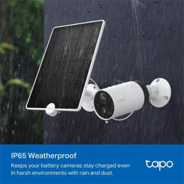 Tapo Solar Panel SPEC: 5.2V 4.5W FEATURE: Non-Stop Power, Works with Tapo Battery Camera, 4m Charging Cable, 360° Adjust